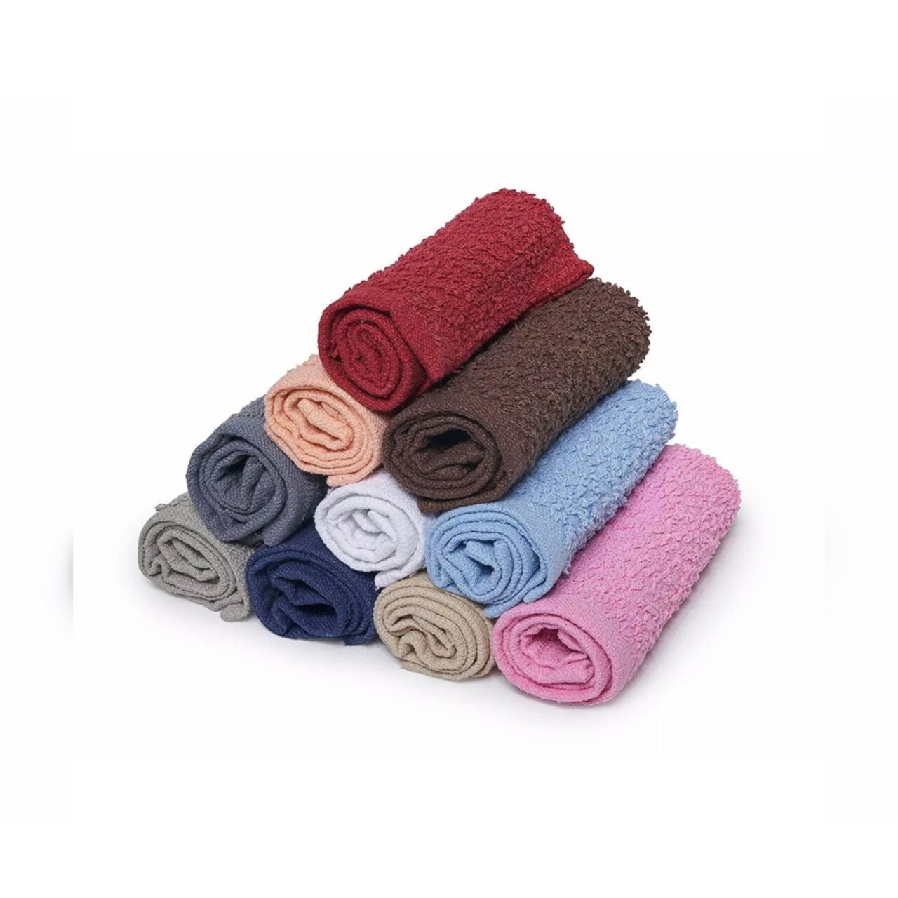 12-Pack: 100% Cotton Absorbent Kitchen Washcloth Towel Set 11"X11" Face Cloths